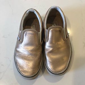 Gold Vans Slip Ons